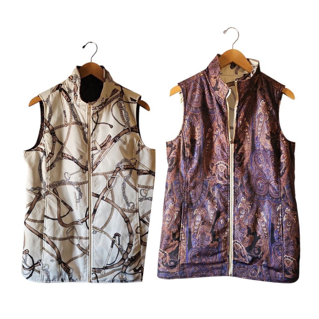 Equestrian Paisley Reversible Womens Vest Sz Medium
